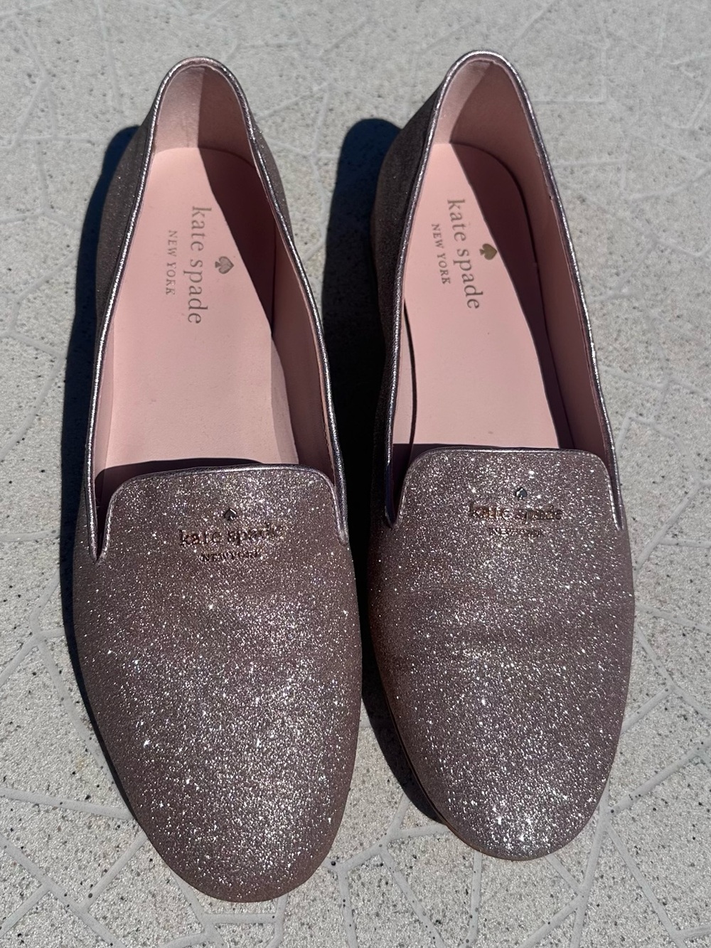 kate spade Claudia Style Rose Glitter Loafers